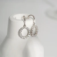 Diamonart Marilyn Monroe Womens Cubic Zirconia Sterling Silver Circle Round Drop Earrings
