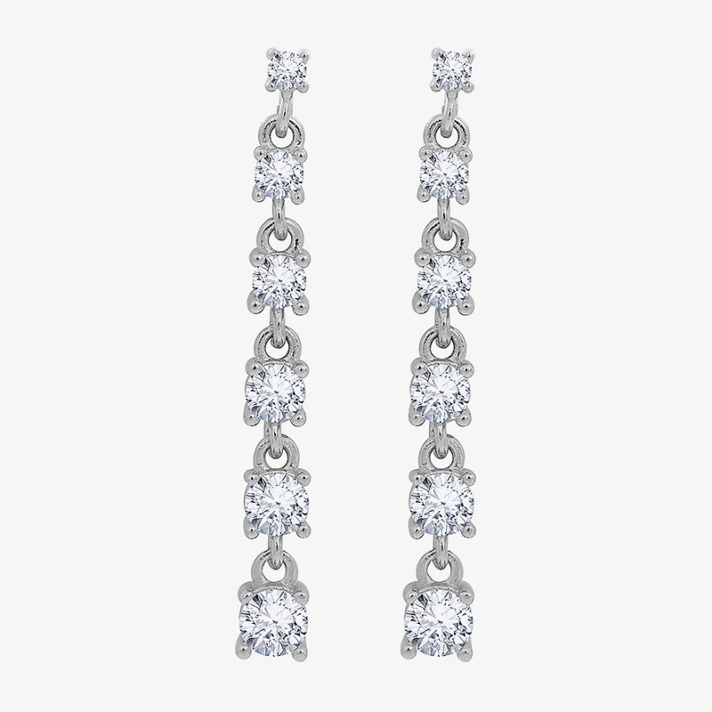 Diamonart Marilyn Monroe Womens Cubic Zirconia Sterling Silver Round Drop Earrings