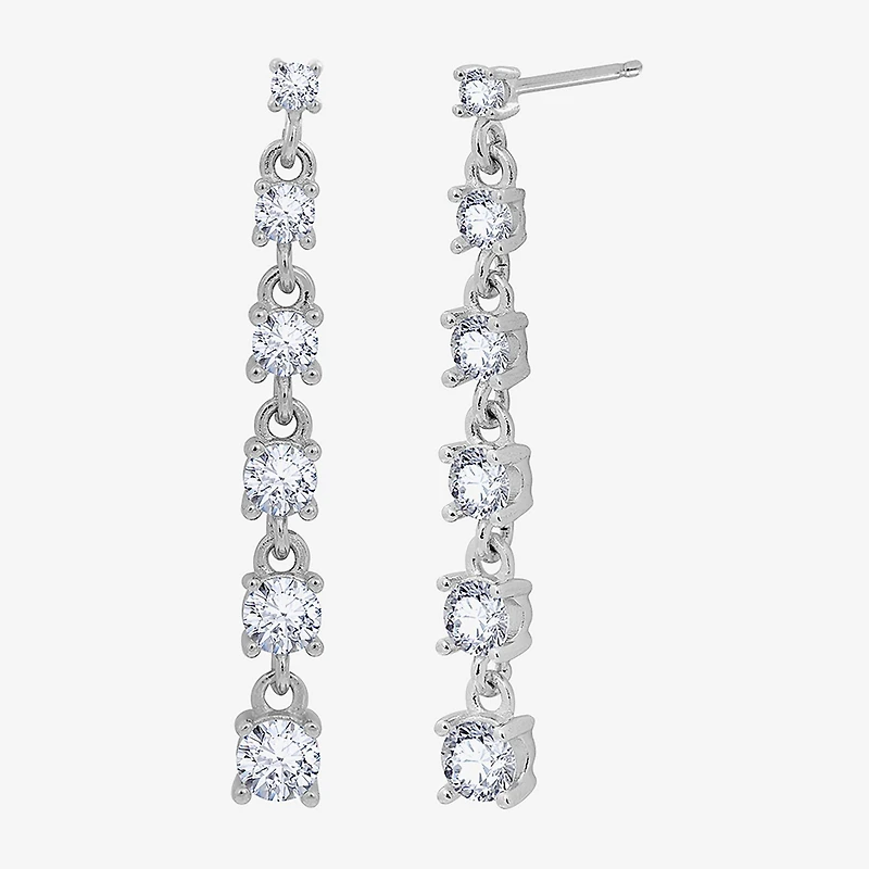 Diamonart Marilyn Monroe Womens Cubic Zirconia Sterling Silver Round Drop Earrings