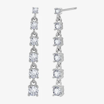 Diamonart Marilyn Monroe Womens Cubic Zirconia Sterling Silver Round Drop Earrings