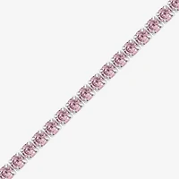 Diamonart Marilyn Monroe Womens Pink Cubic Zirconia Sterling Silver 7.25 Inch Tennis Bracelet