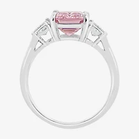 Diamonart Marilyn Monroe Womens Pink Cubic Zirconia Sterling Silver 3-Stone Cocktail Ring