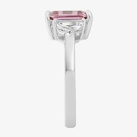 Diamonart Marilyn Monroe Womens Pink Cubic Zirconia Sterling Silver 3-Stone Cocktail Ring