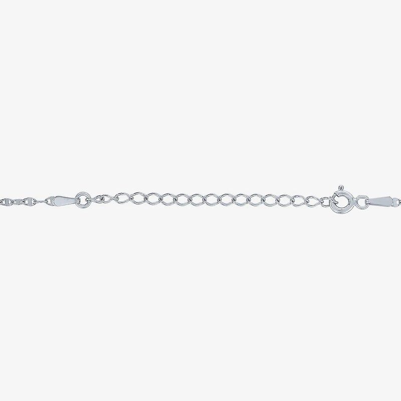 Diamond Addiction Womens 1/10 CT. T.W. Natural Black Diamond Sterling Silver Round 16 Inch Pendant Necklace
