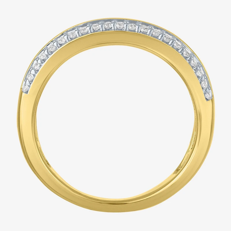 Diamond Addiction (G-H, Si2-I1) Womens 1/4 CT. T.W. Lab Grown White Diamond 14K Gold Over Silver Cocktail Ring