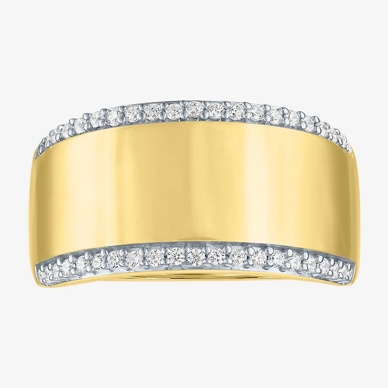 Diamond Addiction (G-H, Si2-I1) Womens 1/4 CT. T.W. Lab Grown White Diamond 14K Gold Over Silver Cocktail Ring