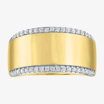 Diamond Addiction (G-H, Si2-I1) Womens 1/4 CT. T.W. Lab Grown White Diamond 14K Gold Over Silver Cocktail Ring