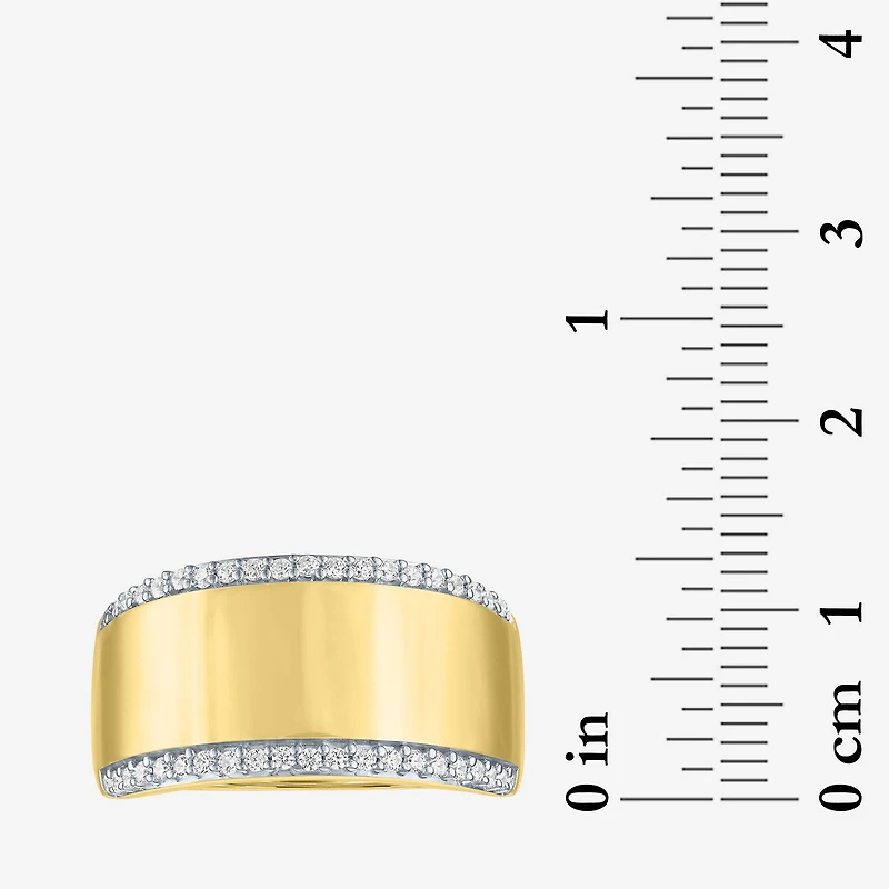 Diamond Addiction (G-H, Si2-I1) Womens 1/4 CT. T.W. Lab Grown White Diamond 14K Gold Over Silver Cocktail Ring