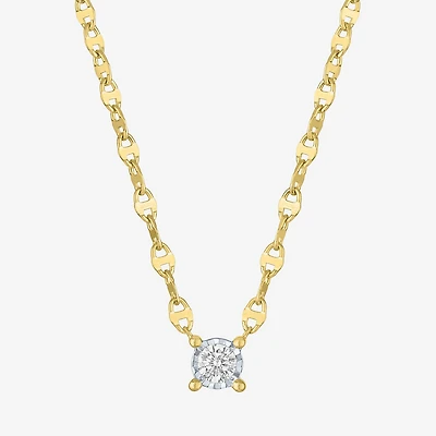 Diamond Addiction (G-H, Si2-I1) Womens 1/10 CT. T.W. Lab Grown White Diamond 14K Gold Over Silver Round 16 Inch Pendant Necklace