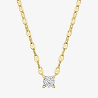 Diamond Addiction (G-H, Si2-I1) Womens 1/10 CT. T.W. Lab Grown White Diamond 14K Gold Over Silver Round 16 Inch Pendant Necklace