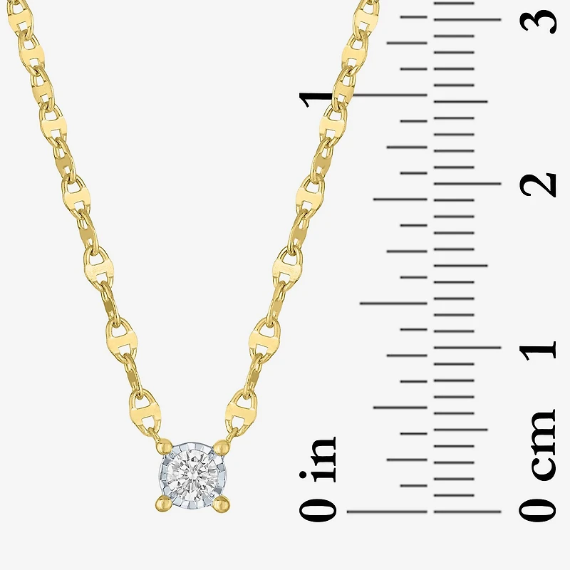Diamond Addiction (G-H, Si2-I1) Womens 1/10 CT. T.W. Lab Grown White Diamond 14K Gold Over Silver Round 16 Inch Pendant Necklace