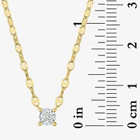 Diamond Addiction (G-H, Si2-I1) Womens 1/10 CT. T.W. Lab Grown White Diamond 14K Gold Over Silver Round 16 Inch Pendant Necklace