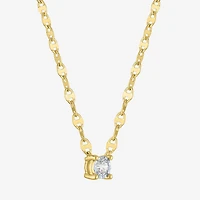 Diamond Addiction (G-H, Si2-I1) Womens 1/10 CT. T.W. Lab Grown White Diamond 14K Gold Over Silver Round 16 Inch Pendant Necklace