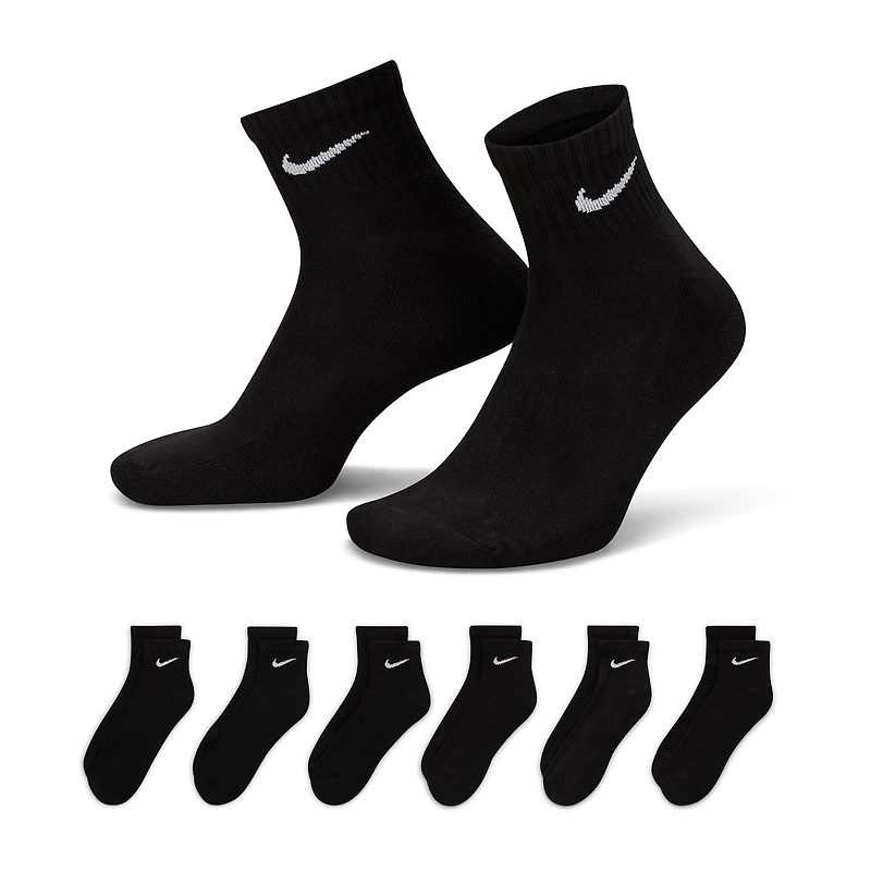 Nike Everyday Cushioned Unisex Adult Multi-Pack Pair Quarter Ankle Socks