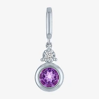 Charmed by Diamond Addiction Accent (G-H / Si2-I1) Blue Sapphire Sterling Silver Charm