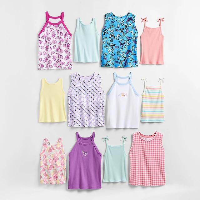 Okie Dokie Toddler & Little Girls Straight Neck Sleeveless Tank Top