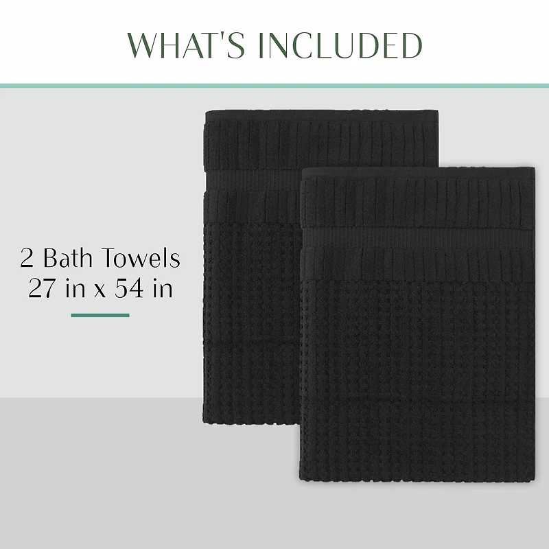 Home Weavers Inc Willow Collection 100% Cotton Zero Twist 2-pc. Quick Dry Bath Towel Set