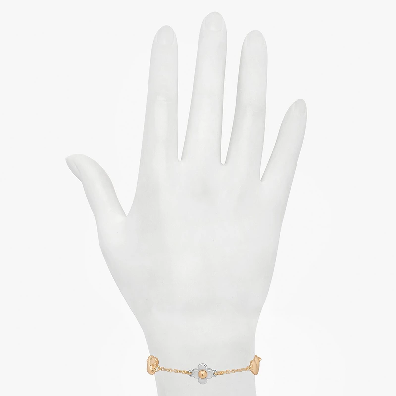 Bijoux Bar Delicates Womens 7.5 Inch Solid Link Heart Chain Bracelet