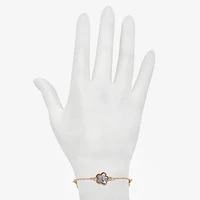 Bijoux Bar Delicates Womens 7.5 Inch Solid Link Flower Chain Bracelet