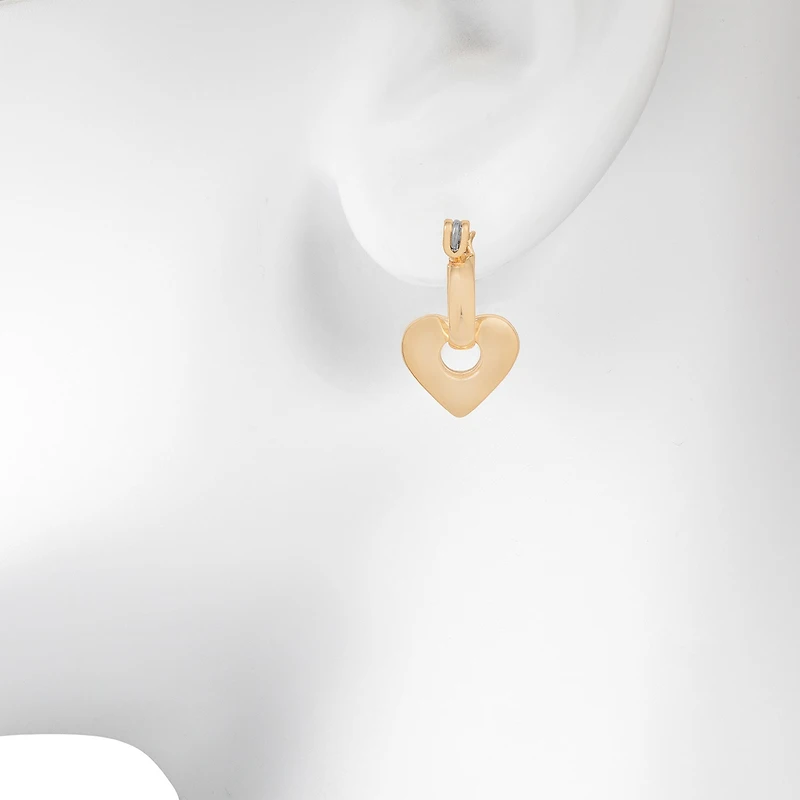 Bijoux Bar Delicates Womens 18.5mm Heart Hoop Earrings