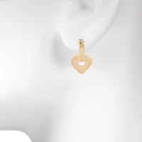 Bijoux Bar Delicates Womens 18.5mm Heart Hoop Earrings