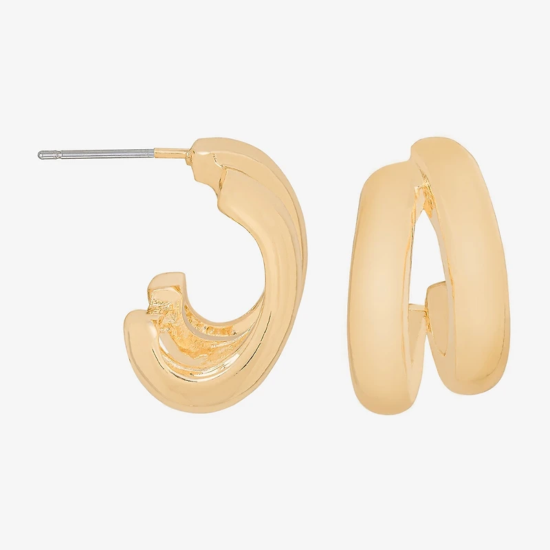Bijoux Bar Delicates Womens 19.4mm Round Hoop Earrings