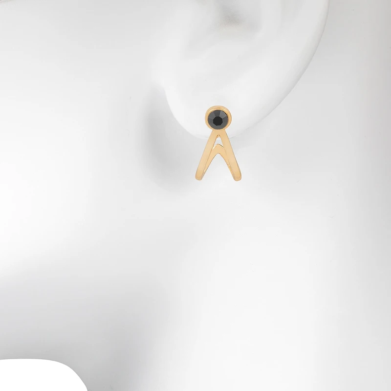 Bijoux Bar Delicates Black Glass 16.8mm Stud Earrings
