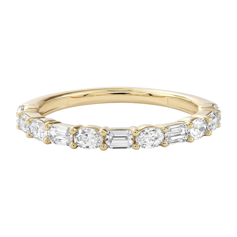 (F / Si2) Womens 1 CT. T.W. Lab Grown White Diamond 10K Gold Wedding Band