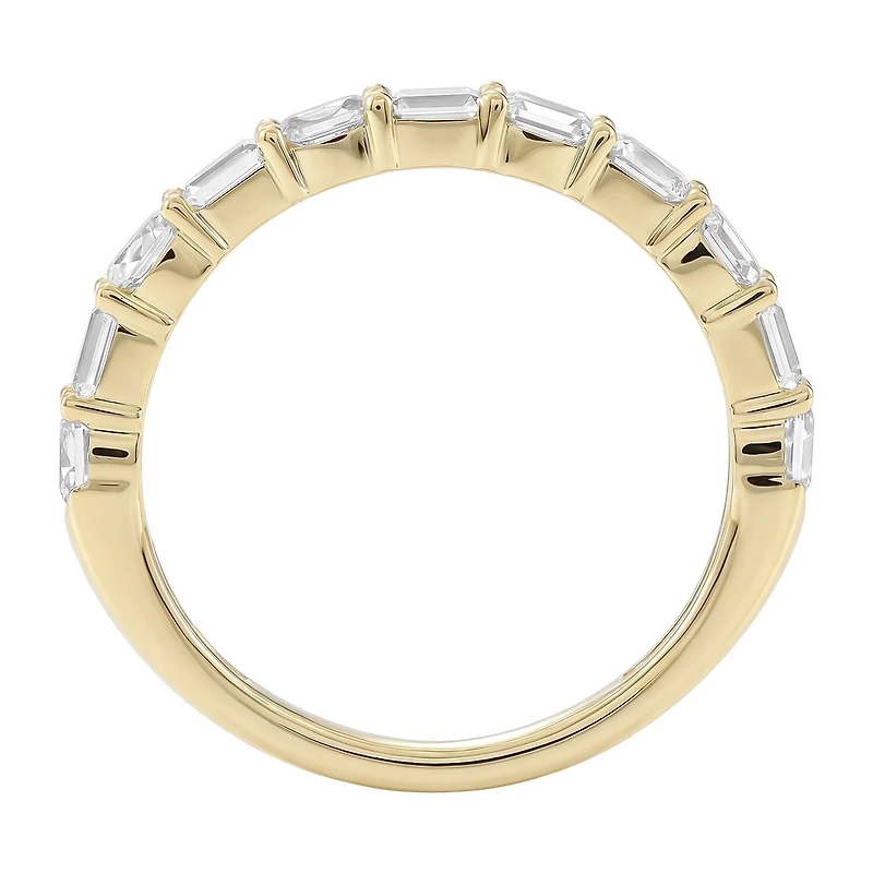 (F / Si2) Womens 1 CT. T.W. Lab Grown White Diamond 10K Gold Wedding Band