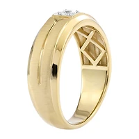 (F / Si2) Mens 1/8 CT. T.W. Lab Grown White Diamond 14K Gold Over Silver Wedding Band