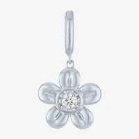 Charmed by Diamond Addiction Diamond Accent Flower (G-H / Si2- I1) White Diamond Accent 14K Gold Over Silver Flower Charm