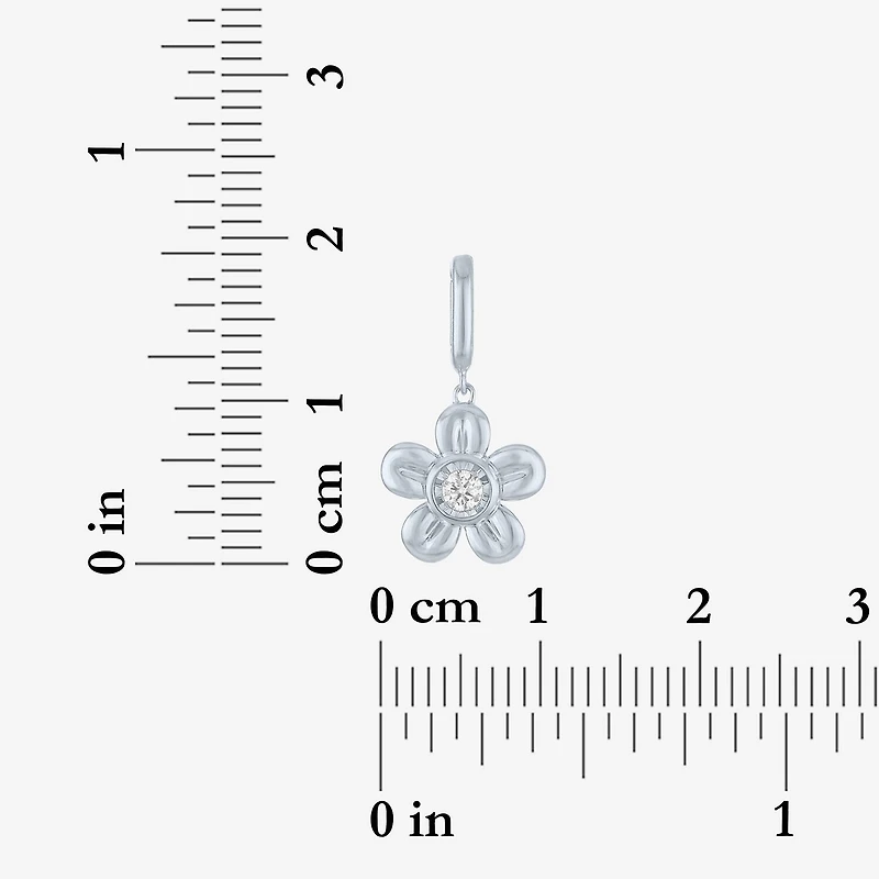 Charmed by Diamond Addiction Diamond Accent Flower (G-H / Si2- I1) White Diamond Accent 14K Gold Over Silver Flower Charm