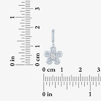 Charmed by Diamond Addiction Diamond Accent Flower (G-H / Si2- I1) White Diamond Accent 14K Gold Over Silver Flower Charm