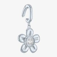 Charmed by Diamond Addiction Diamond Accent Flower (G-H / Si2- I1) White Diamond Accent 14K Gold Over Silver Flower Charm