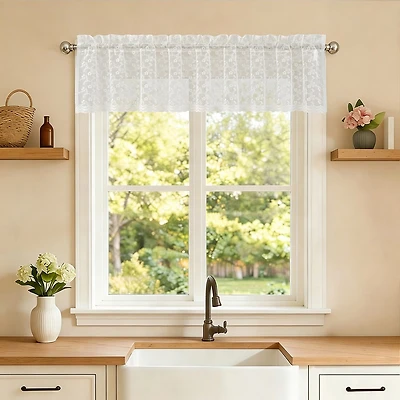 Sweet Home Collection Priscilla Rod Pocket Scallop Valance