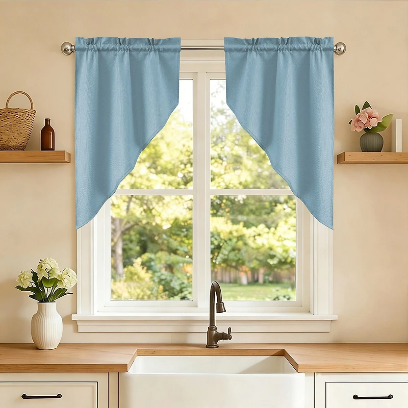 Sweet Home Collection Ripcord Rod Pocket Swag Valance