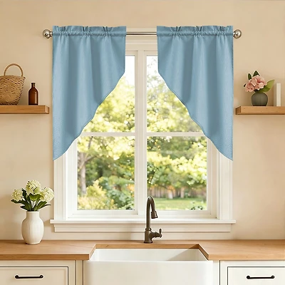 Sweet Home Collection Ripcord Rod Pocket Swag Valance