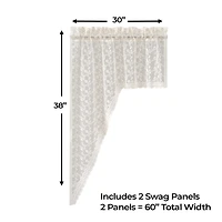 Sweet Home Collection Priscilla Rod Pocket Swag Valance