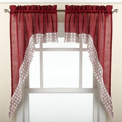 Sweet Home Collection Salem Rod Pocket Tailored Valance
