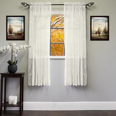 Sweet Home Collection Songbird Rod Pocket Light-Filtering Curtain Panel