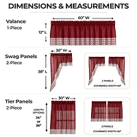Sweet Home Collection Salem 5-pc. Rod Pocket Kitchen Curtains & Drapes Window Set