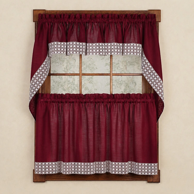 Sweet Home Collection Salem 5-pc. Rod Pocket Kitchen Curtains & Drapes Window Set