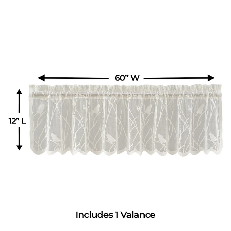 Sweet Home Collection Songbird Rod Pocket Scallop Valance