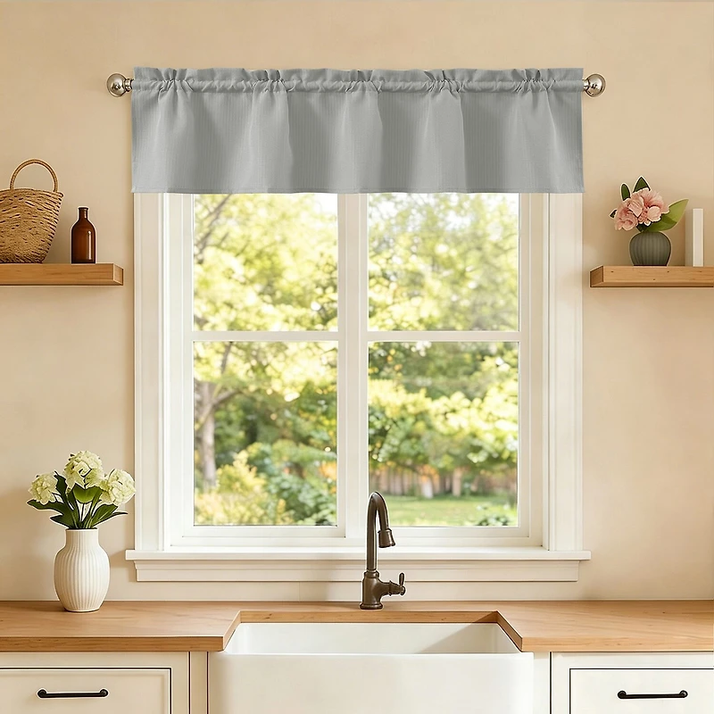 Sweet Home Collection Ripcord Rod Pocket Tailored Valance