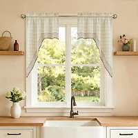 Sweet Home Collection Adirondack Rod Pocket Swag Valance
