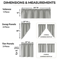 Sweet Home Collection Ripcord 5-pc. Rod Pocket Kitchen Curtains & Drapes Window Set