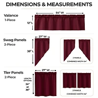 Sweet Home Collection Ripcord 5-pc. Rod Pocket Kitchen Curtains & Drapes Window Set