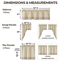 Sweet Home Collection Adirondack 5-pc. Rod Pocket Kitchen Curtains & Drapes Window Set
