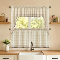 Sweet Home Collection Adirondack 5-pc. Rod Pocket Kitchen Curtains & Drapes Window Set