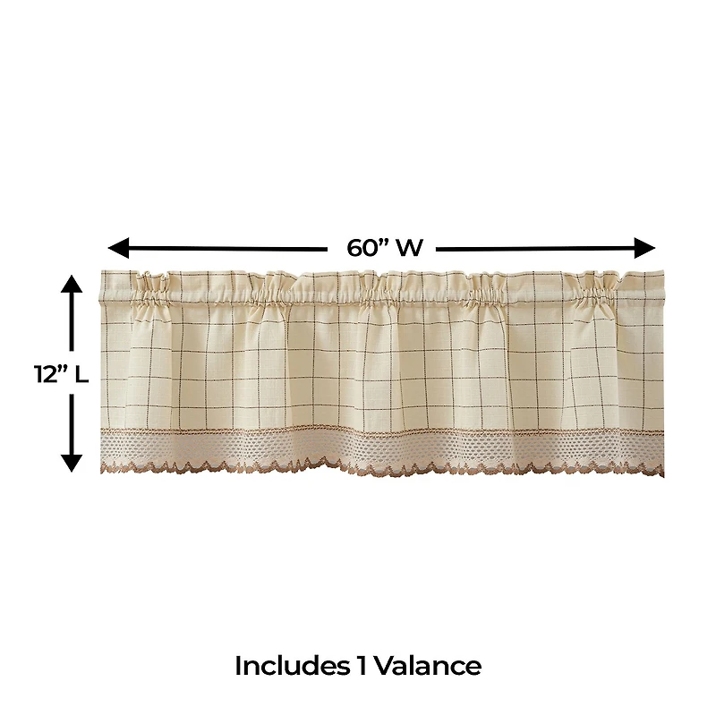 Sweet Home Collection Adirondack Rod Pocket Tailored Valance